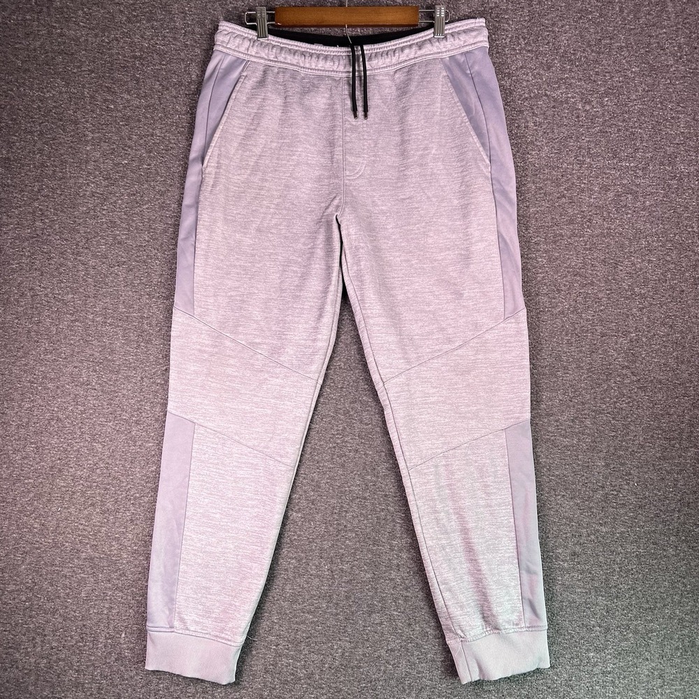 Reebok Sweatpants Mens L Gray Performance Joggers Tapered Athletic Pockets 34x29